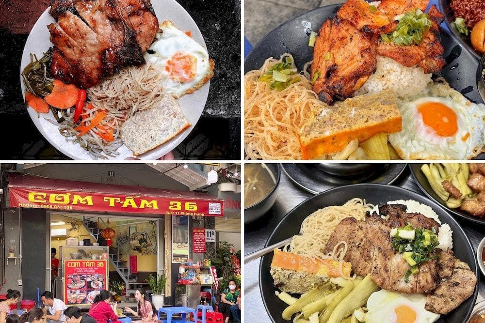 A well-loved spot serving juicy grilled pork over fragrant broken rice, known for its rich Southern-style flavor (Source: Internet)